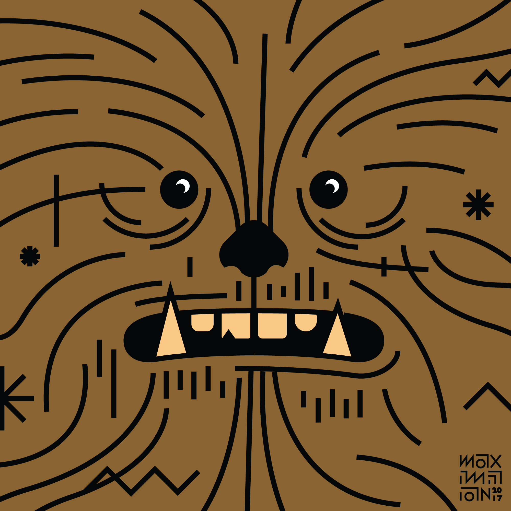 Chewbacca Star Wars illustration by Maximillian Piras