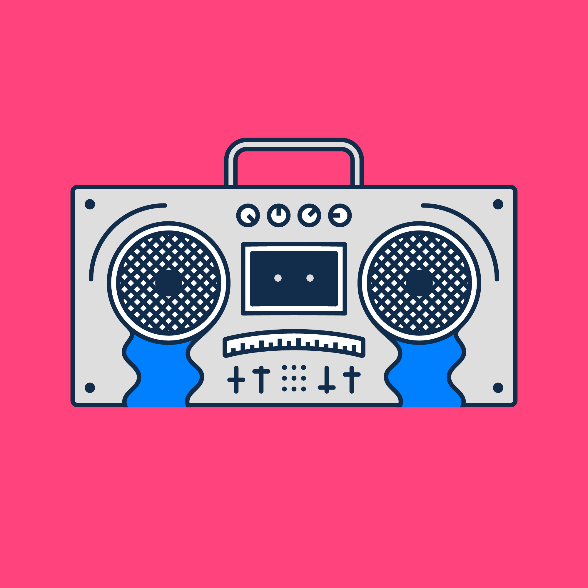 Cry-fi boombox 8tracks music illustration by Maximillian Piras