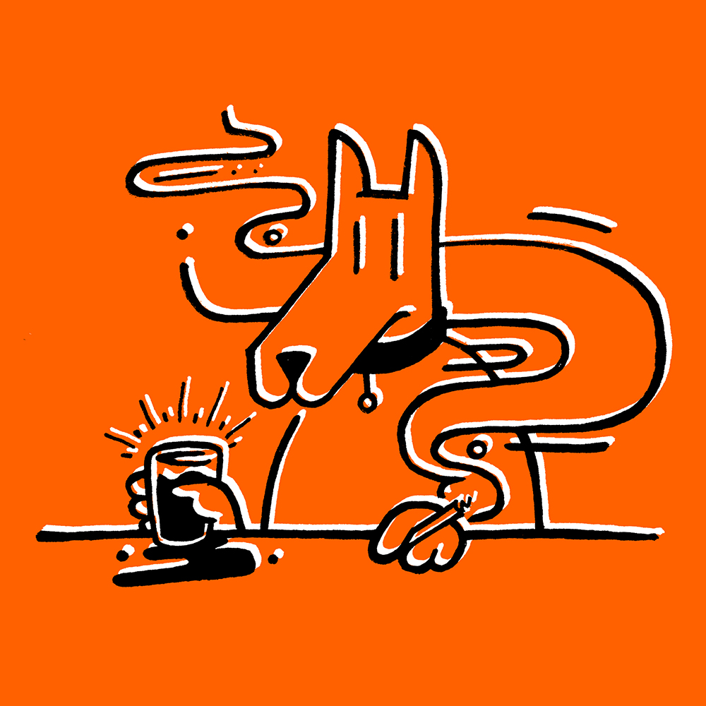 Dog illustration by Maximillian Piras
