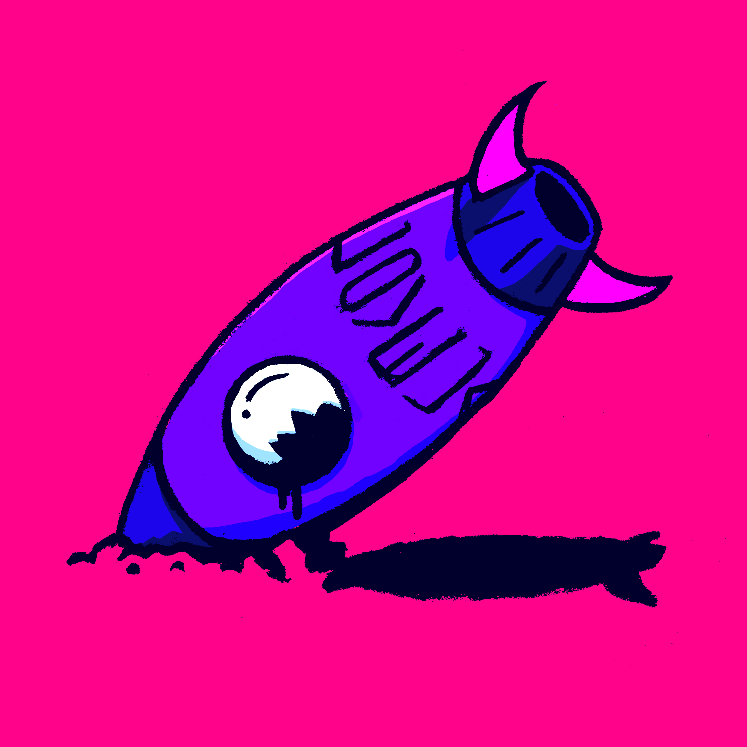 space rocket drawing illustration by Maximillian Piras