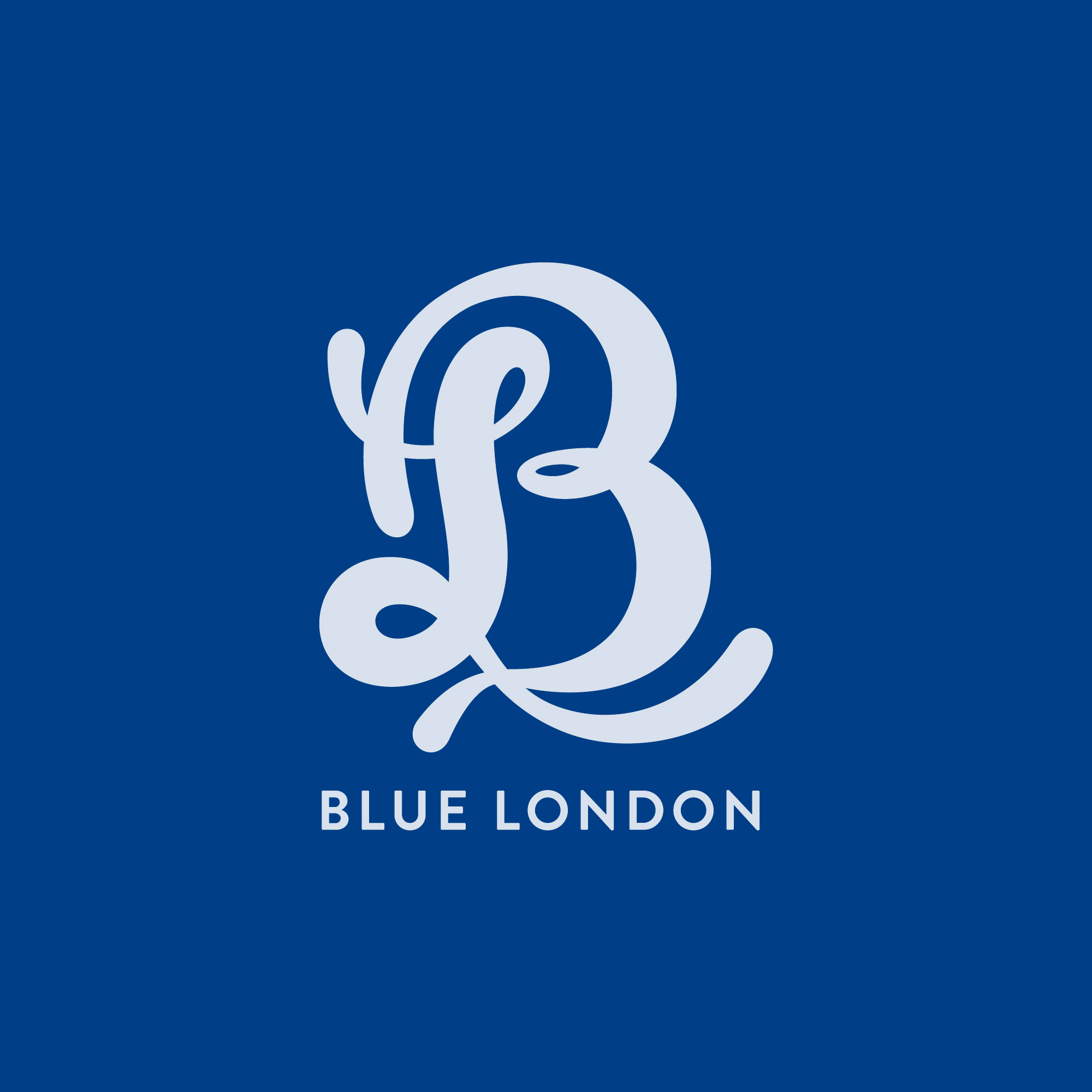Blue London monogram branding identity design by Maximillian Piras